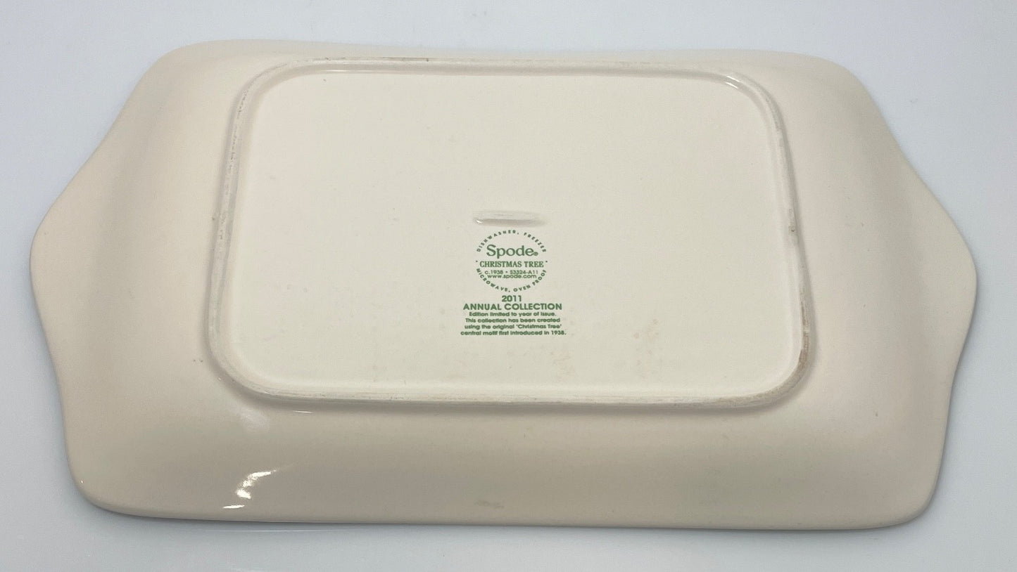 Spode Christmas Tree Dessert Tray 2011 11 3/4"3
