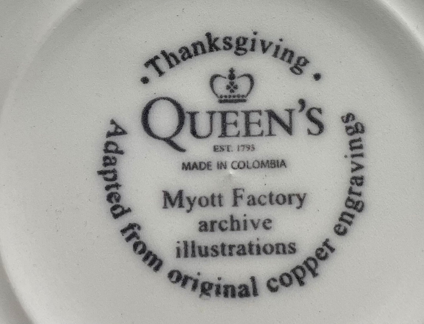 Queens Thanksgiving Multicolor Cereal Bowl Coupe 6 3/8"2