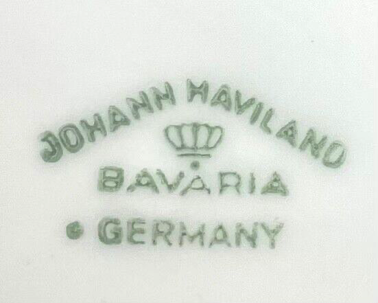 Johann Haviland Blue Garland Round Vegetable Bowl Covered 7 1/4" Stripe Handle3