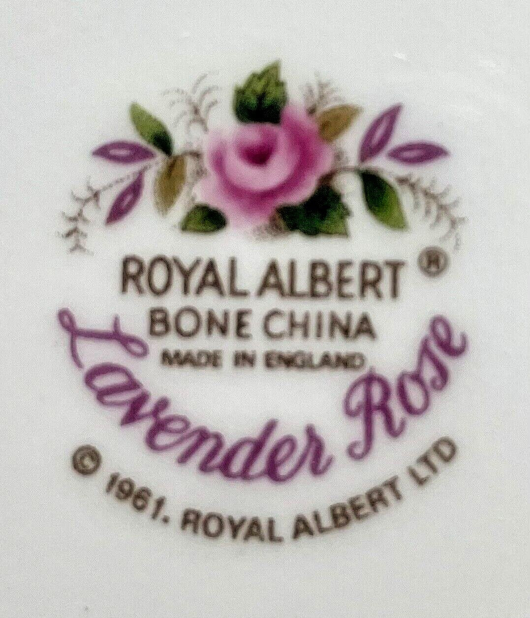 Royal Albert Lavender Rose Dinner Plate 10 3/8" Older Backstamp1