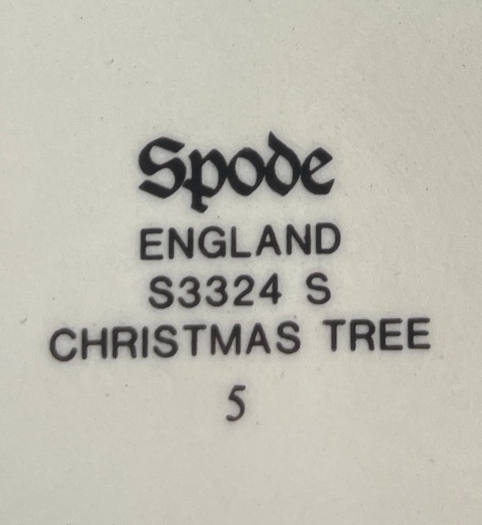 Spode Christmas Tree Nut Bowl 5 1/2" Green Trim1