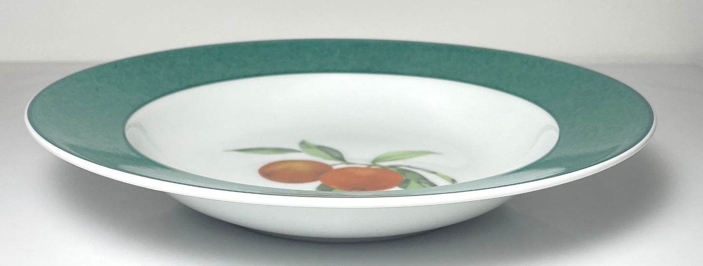 Royal Worcester Evesham Gold Accent Rimmed Soup Bowl 9" Green Rim1