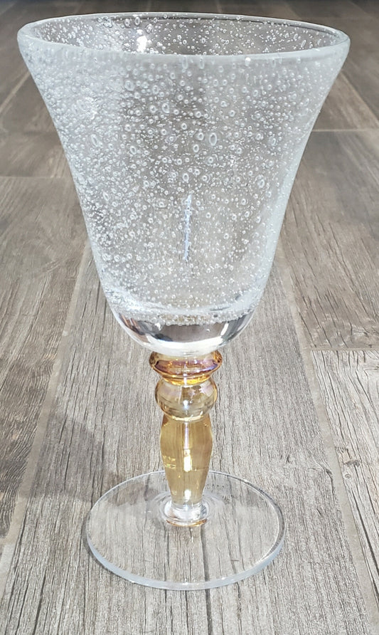 Pottery Barn PBY6 Amber Goblet 8 1/4"0
