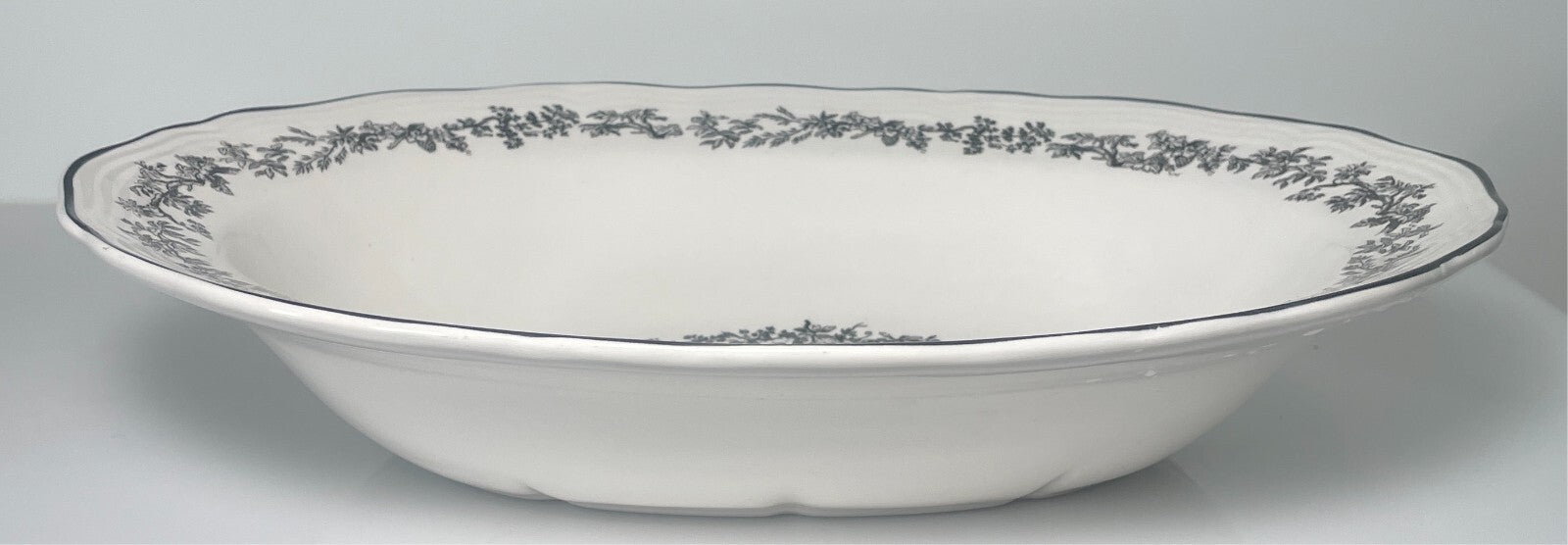Tabletops Unlimited New England Toile People Oval Vegetable Bowl 13 7/8"1