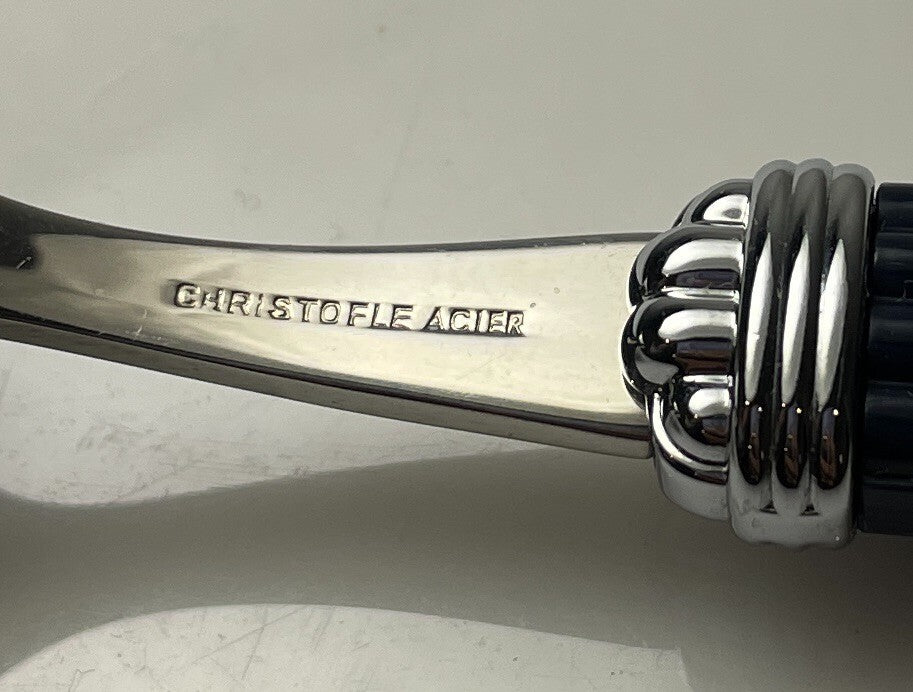Christofle Aria Blue Stainless Salad Fork 7 1/2"3