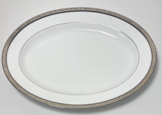Noritake Regent Platinum Oval Platter 13 3/4"0