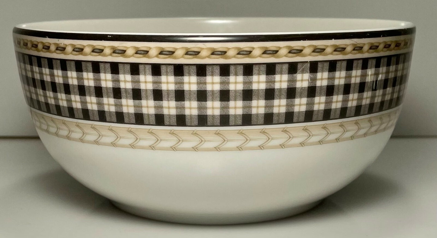 Royal Doulton Provence Noir Plaid 6" All Purpose Cereal Bowl0