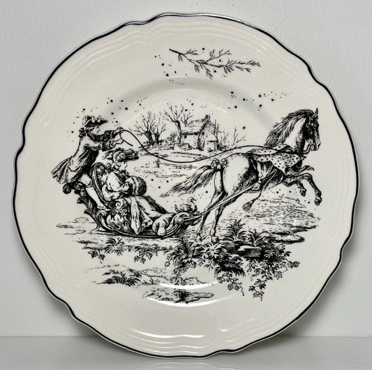Tabletops Unlimited New England Toile People Dinner Plate Coaching 10 3/4"0