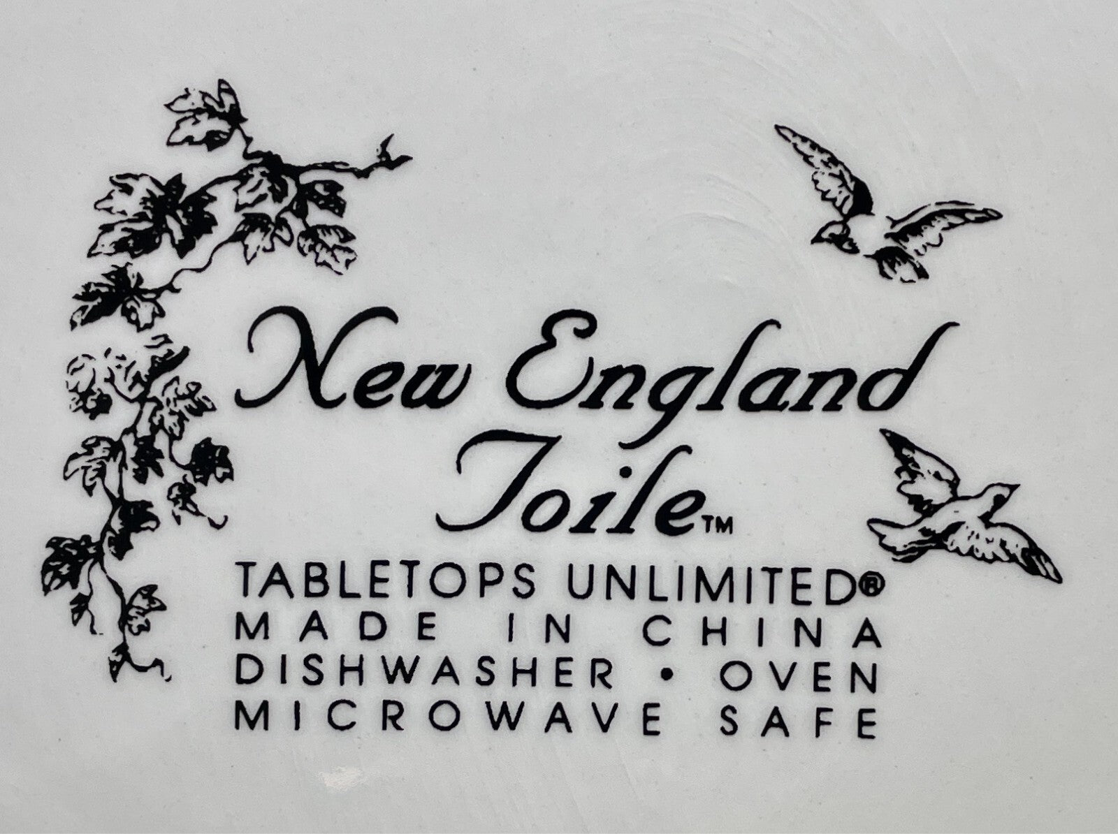 Tabletops Unlimited New England Toile People Salad Plate Harvest 8 3/8"1