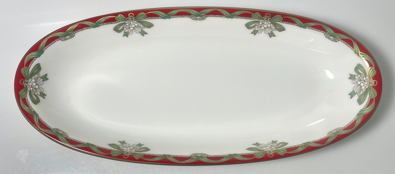 Waterford Holiday Ribbons Oval Tray 10 5/8"0