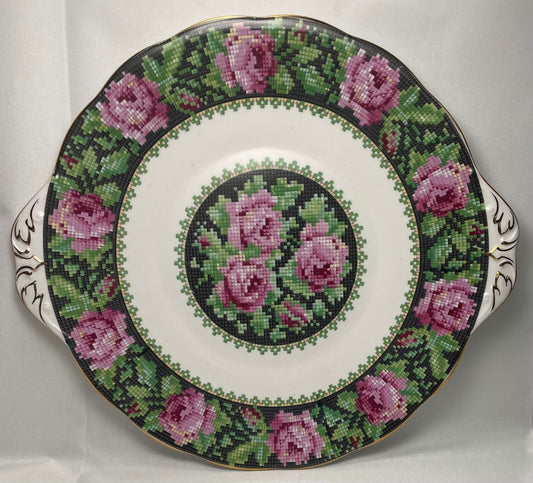 Royal Albert Needle Point Handled Cake Plate 10"0