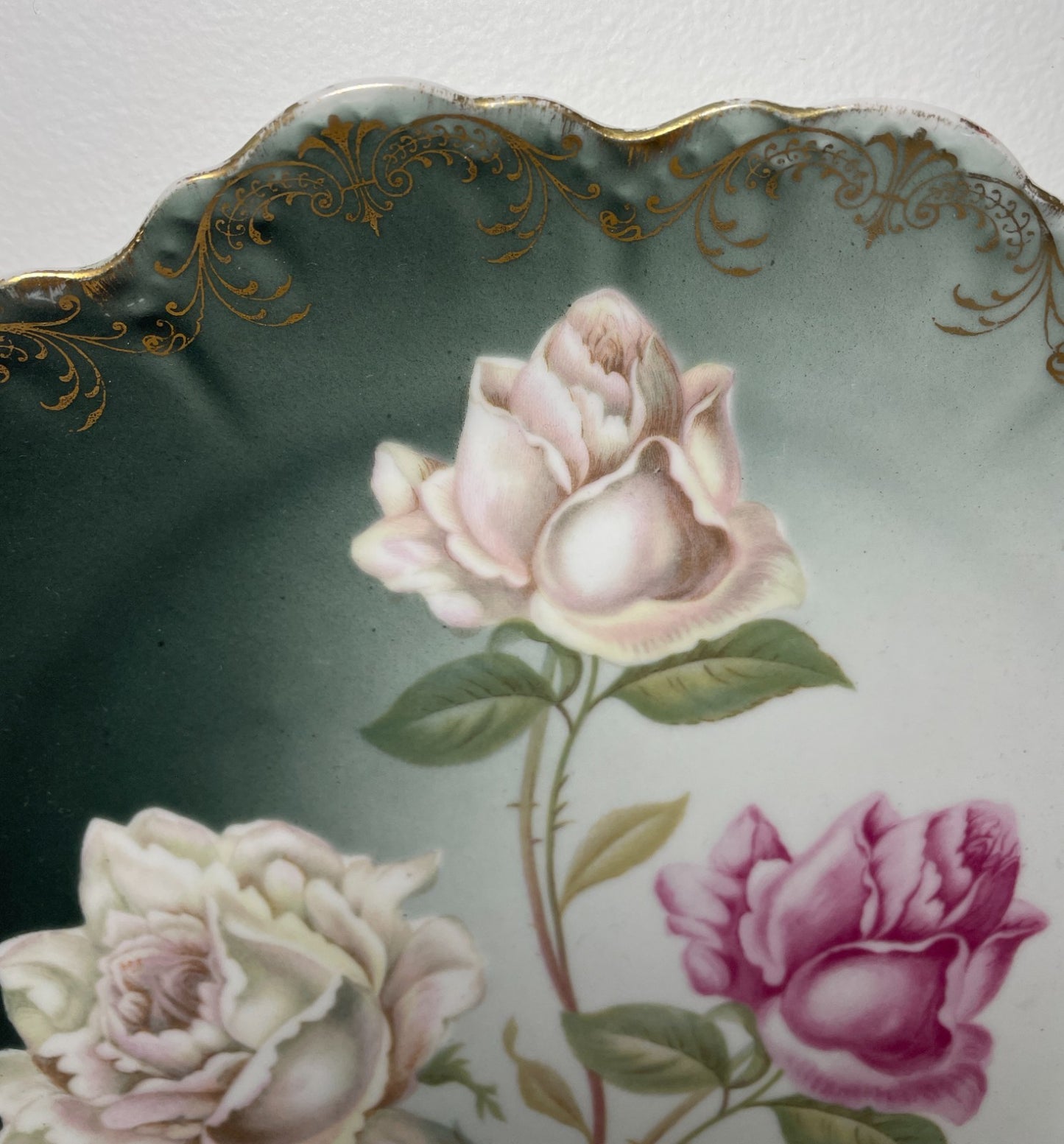 RC Malmaison Bavaria 3 Roses Vintage Handled Tray 11 3/4"1