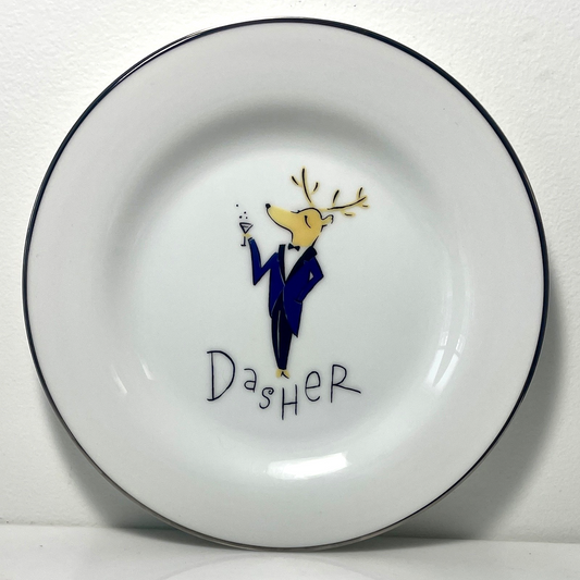 Pottery Barn Reindeer Dasher Salad Plate 8 1/2"0