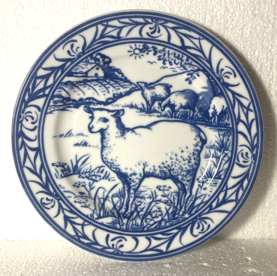Williams Sonoma Brittany Salad Plate Sheep 7 7/8"0