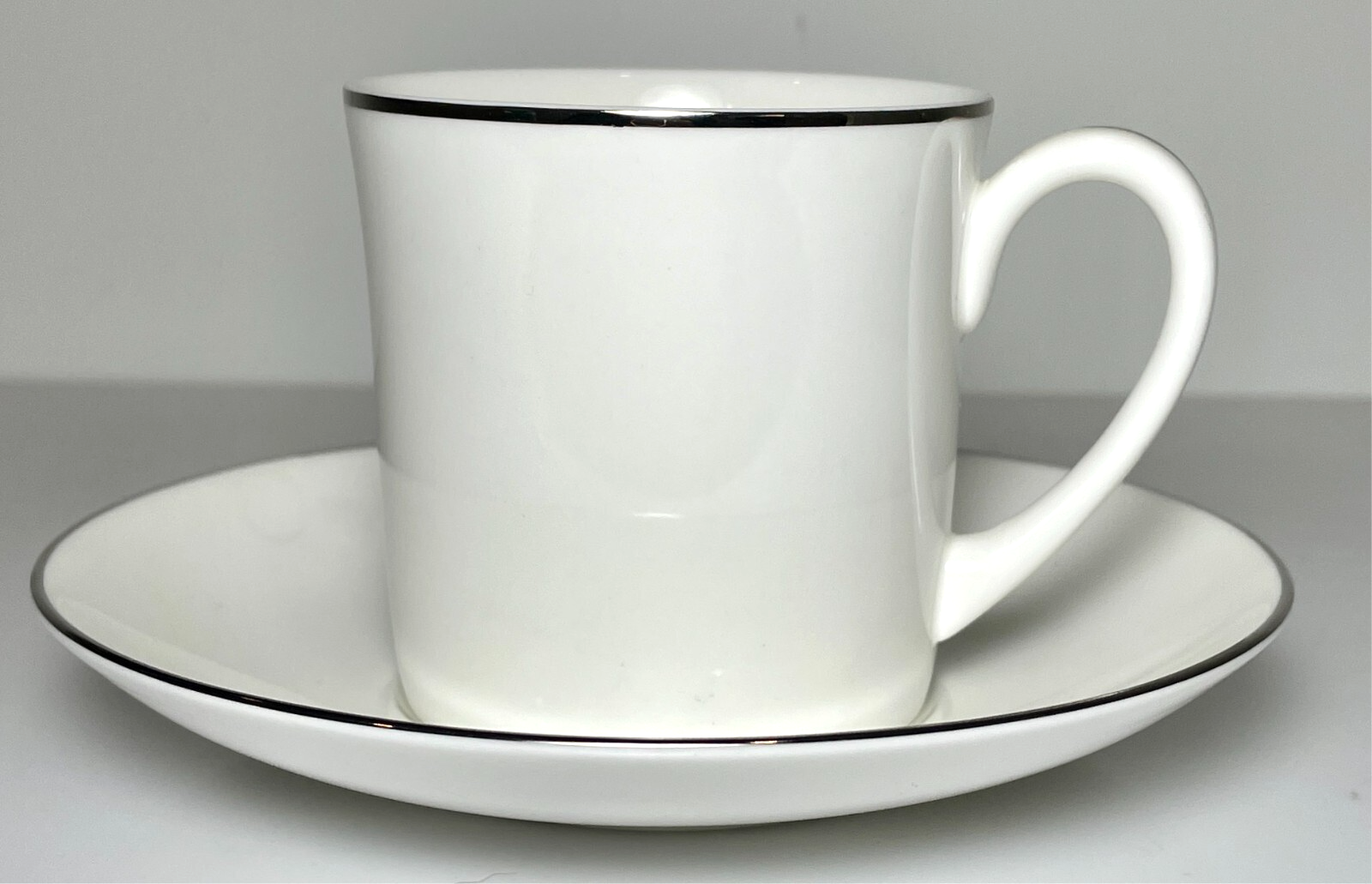 Wedgwood Formal Platinum Cup and Saucer Set0