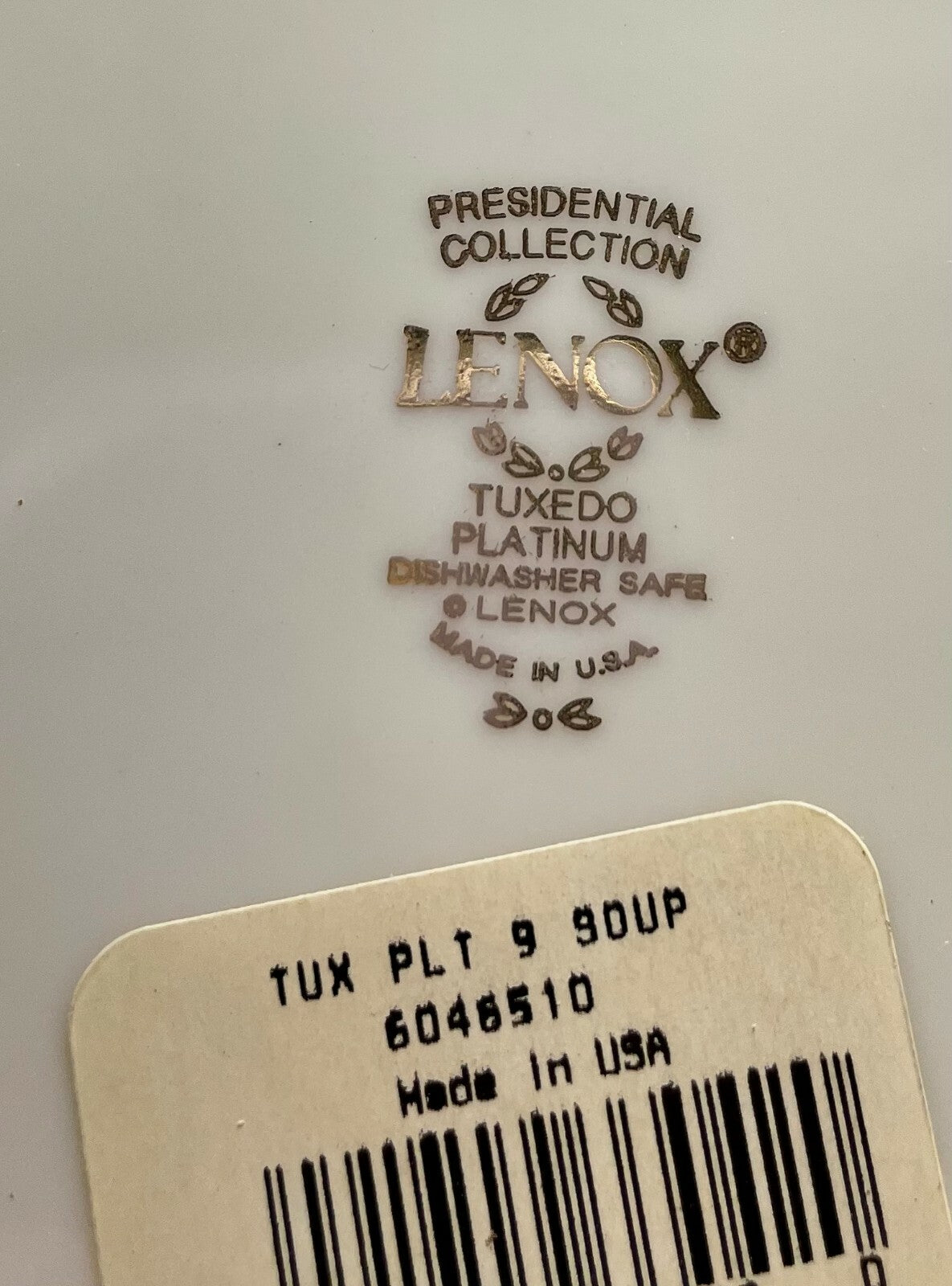 Lenox Tuxedo Platinum Rim Soup Bowl 9 1/8"2