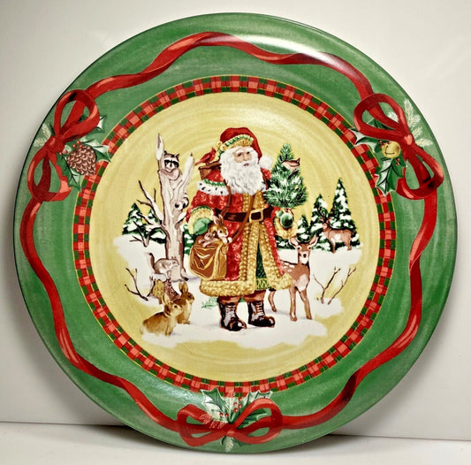 Noble Excellence Woodland Santa Dinner Plate 10 3/4"0