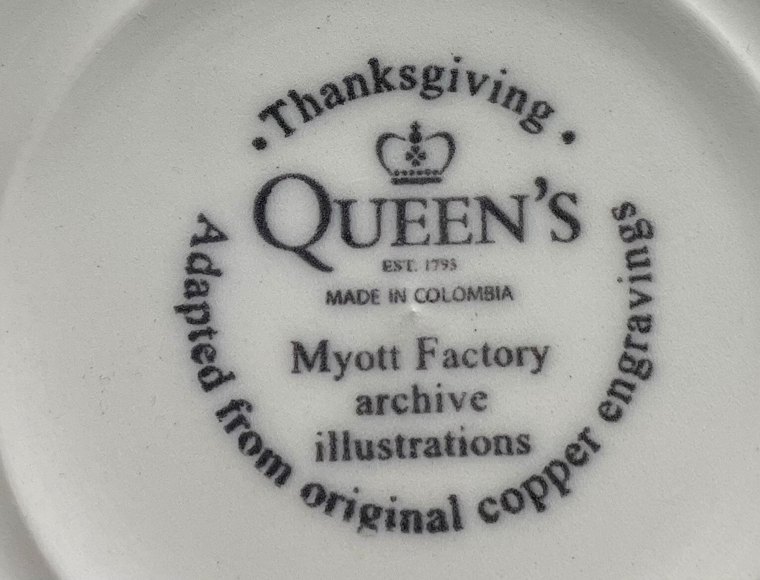 Queens Thanksgiving Multicolor Cereal Bowl Coupe 6 3/8"2