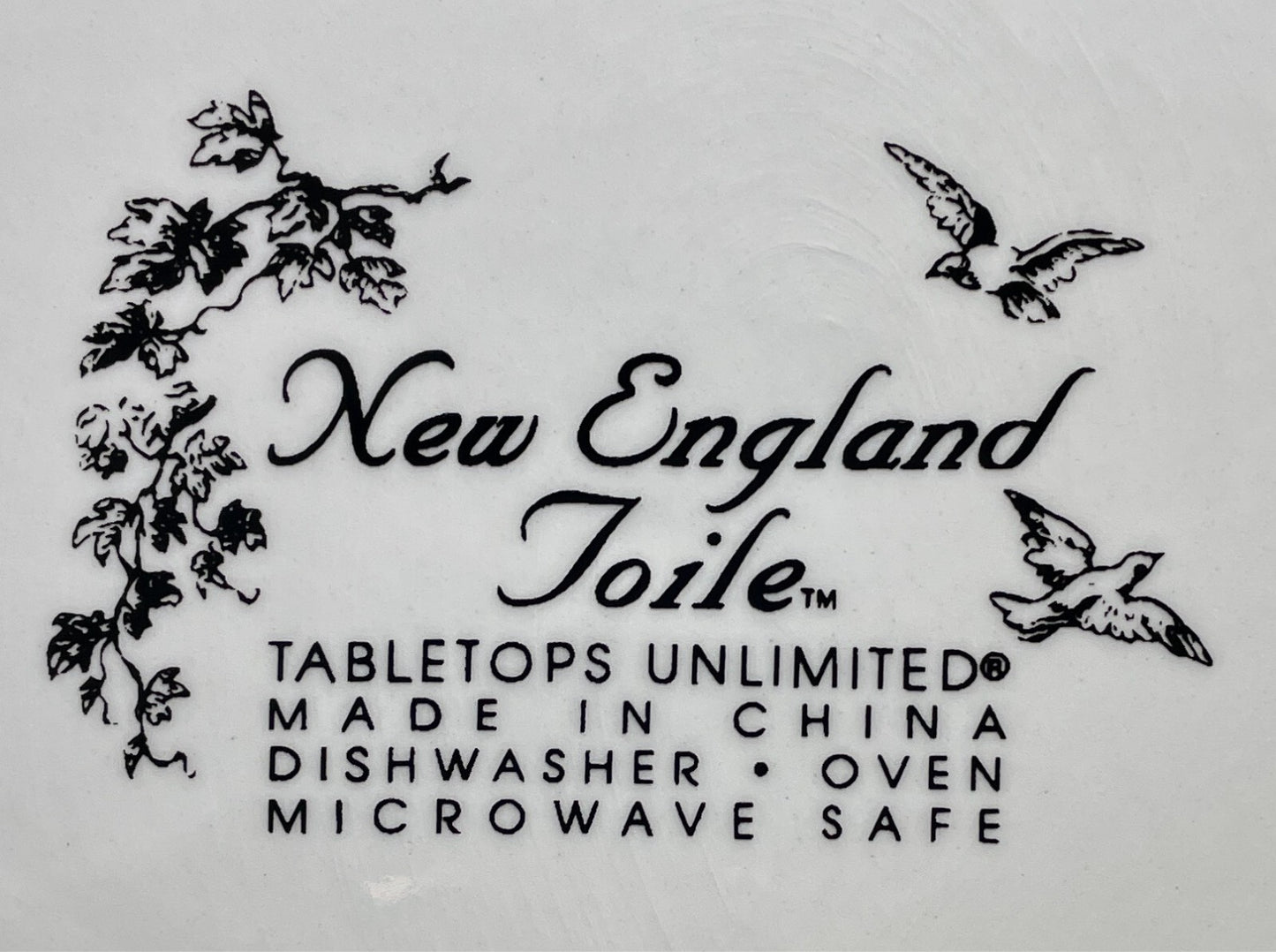 Tabletops Unlimited New England Toile Gamebirds Cup and Saucer Set Rooster1
