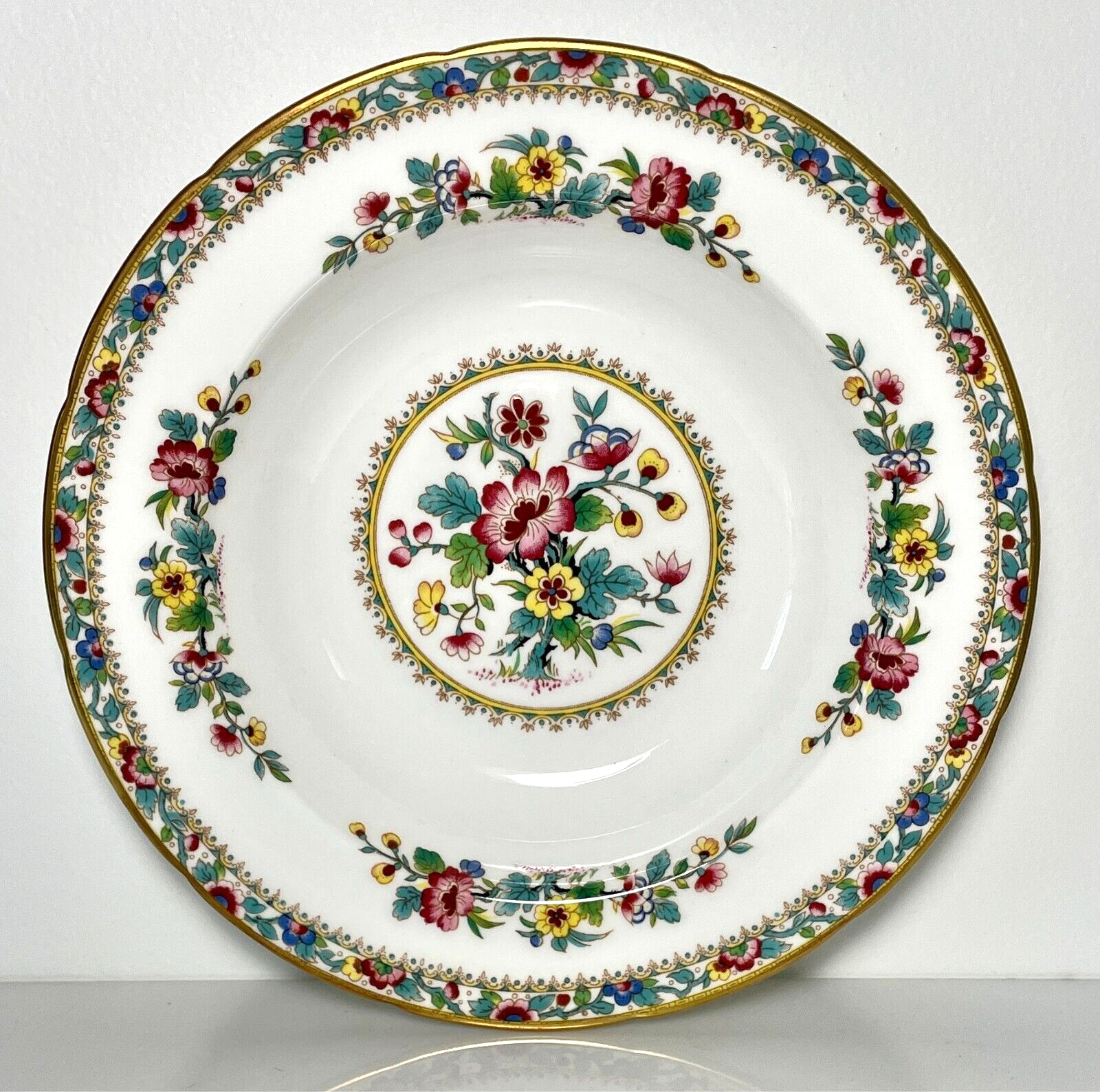 Coalport Ming Rose Rim Soup Bowl 8" Crazed0