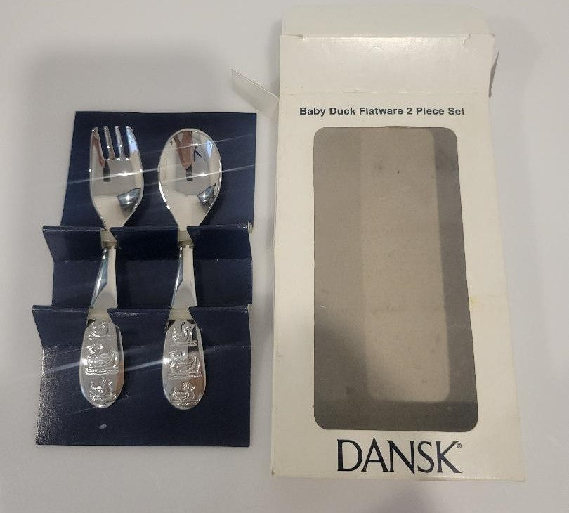Dansk Baby Duck Spoon Fork Set Stainless 18 82