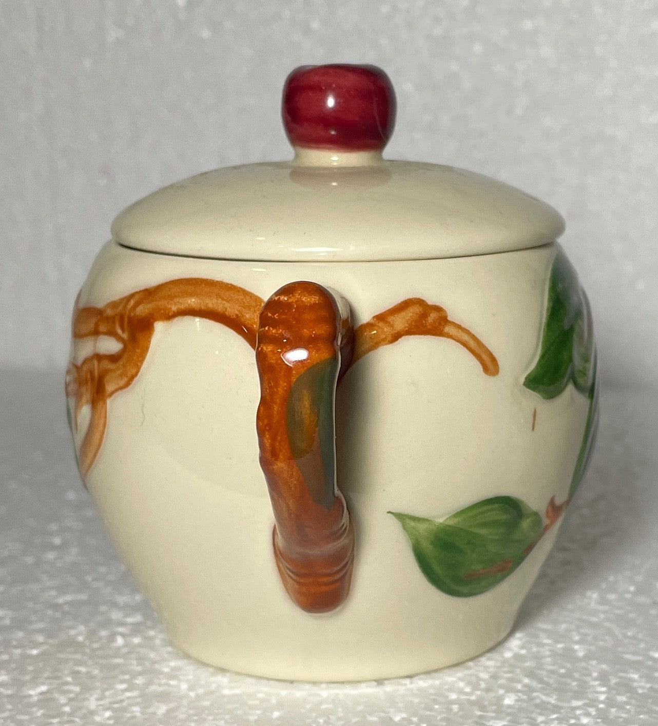 Franciscan Apple Individual Sugar Bowl & Lid 3 1/2" USA Backstamp1