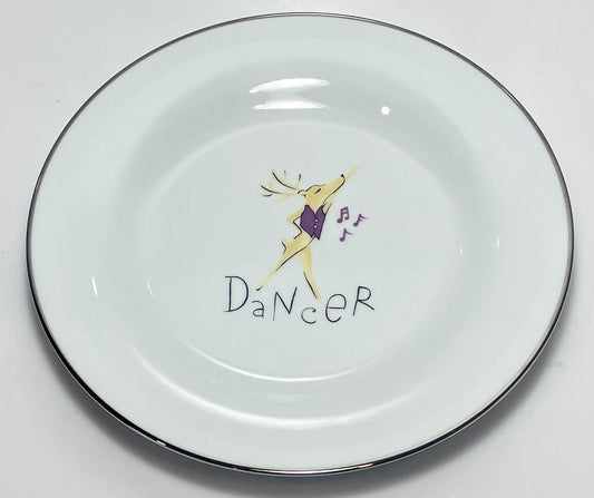 Pottery Barn Reindeer Dancer Dinner Plate 11 1/8"0