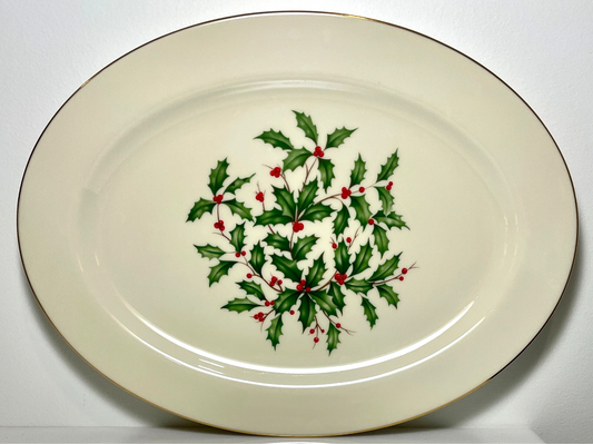 Lenox Holiday Presidential Oval Platter 13 5/8"0