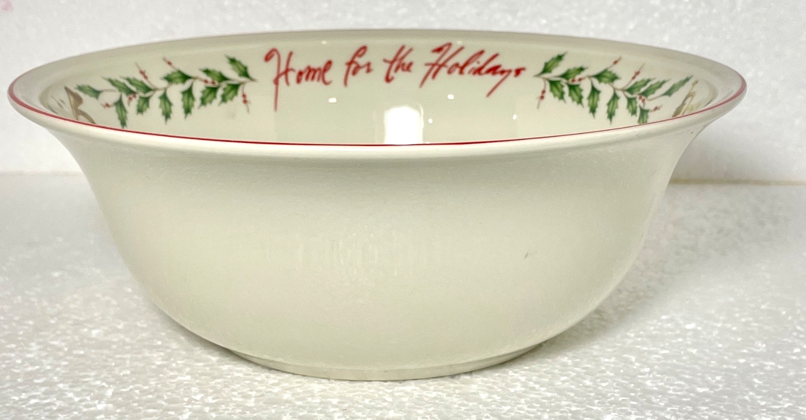 Lenox Holiday Inspiration Illustrations Sentiment Bowl Home for Holidays 7 1/8"0