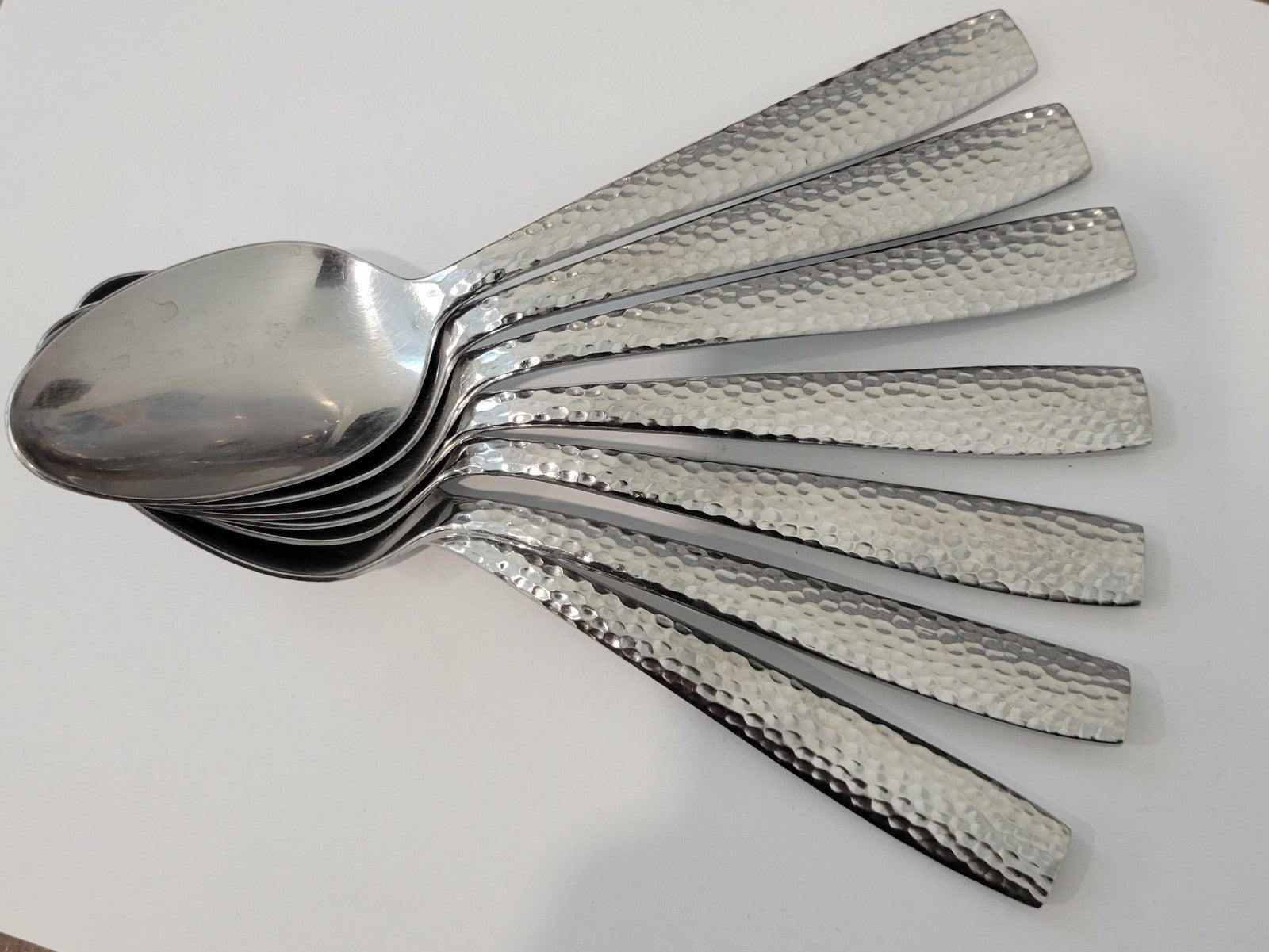 Oneida Illuma Soup Place Spoons 7" Stainless 18 8 Hammered Flatware Pack of 70