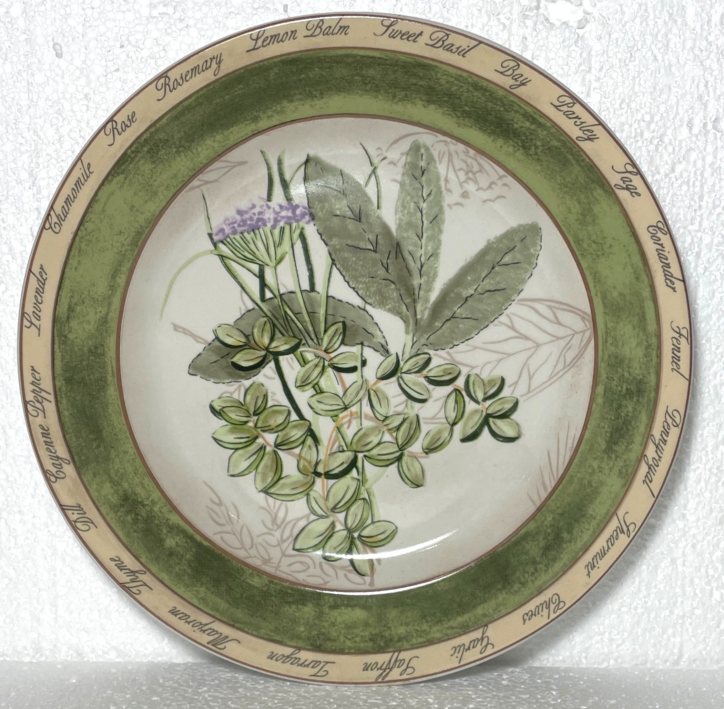 American Atelier Bouquet Garni Salad Dessert Plate Mint Basil 8"0