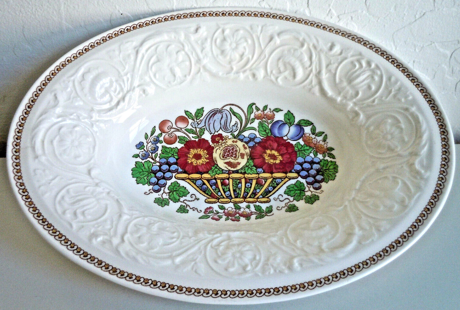 Wedgwood Windermere Multicolor Oval Vegetable Bowl 10 3/4"0