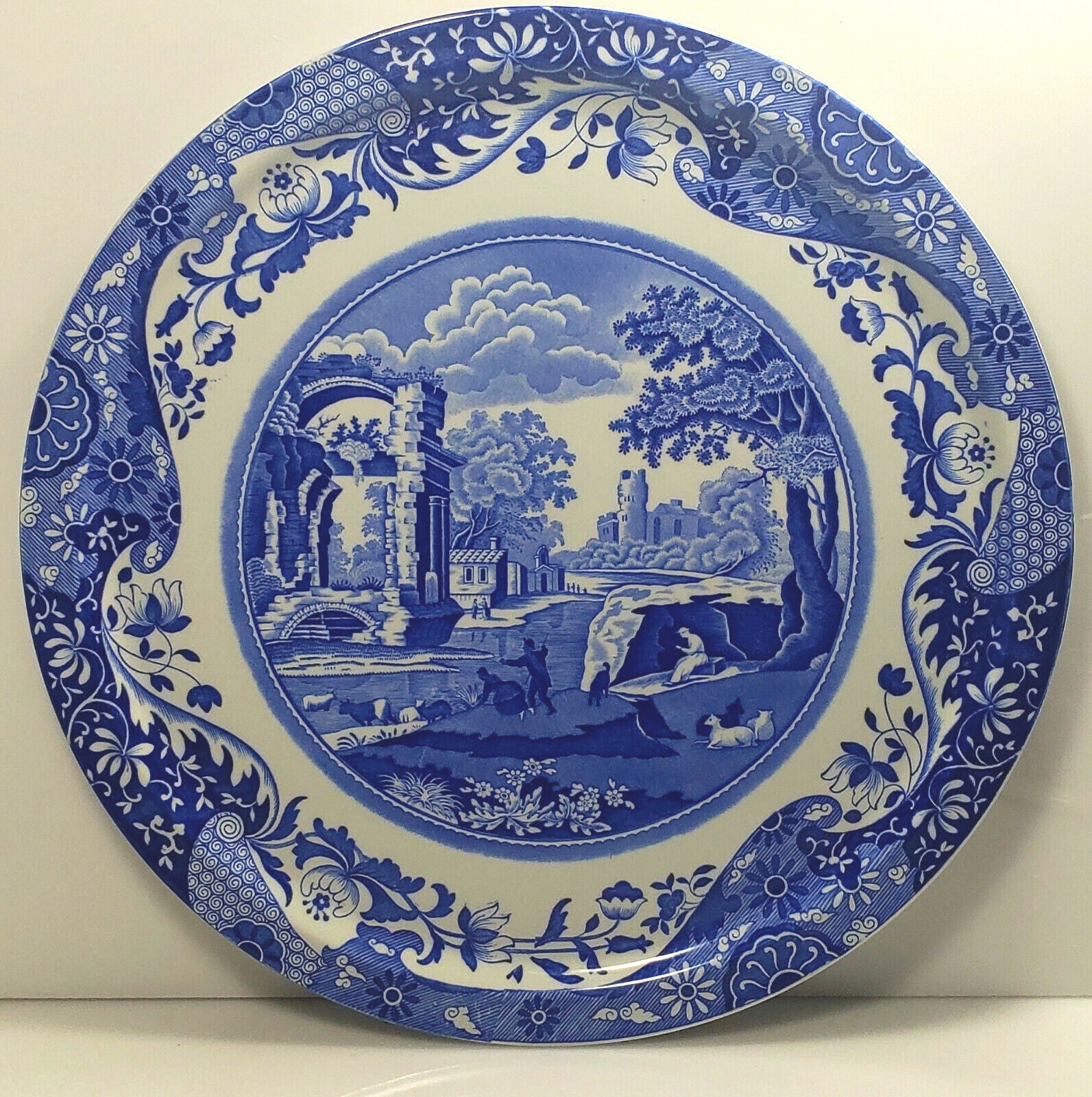 Spode Blue Italian (Camilla) Round Cheese Dish and Lid 11 1/8" Made in England1