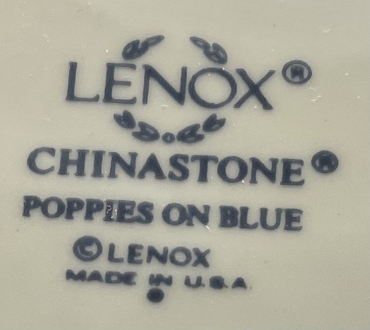 Lenox Poppies On Blue Christmas Cookie Jar Canister and Lid 8 1/2"1
