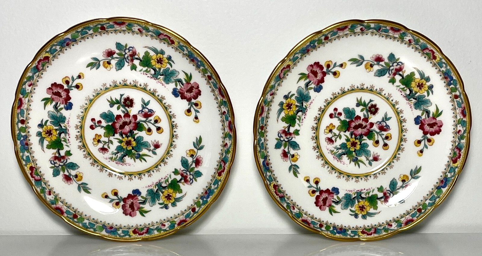 Coalport Ming Rose Saucer 5 3/8" Set of 2 Crazed0