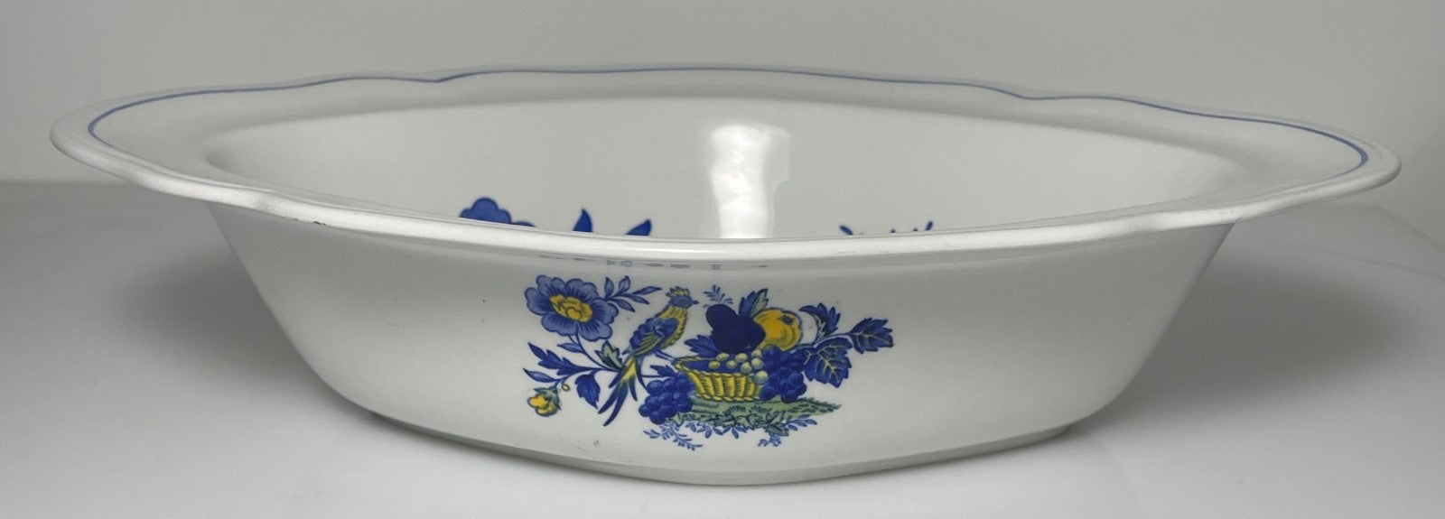 Spode Blue Bird Oval Vegetable Bowl 10 1/2"1