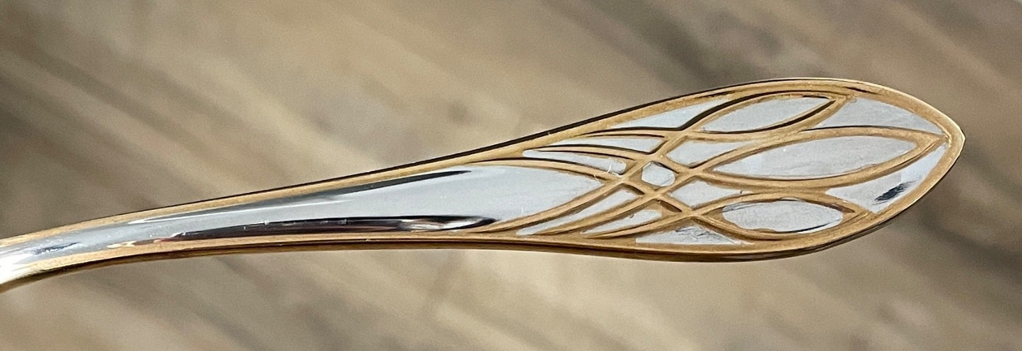Waterford Lismore Gold Stainless Fork 8" Korea2