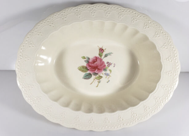 Spode Billingsley Rose Pink Oval Vegetable Bowl 10 1/4"1