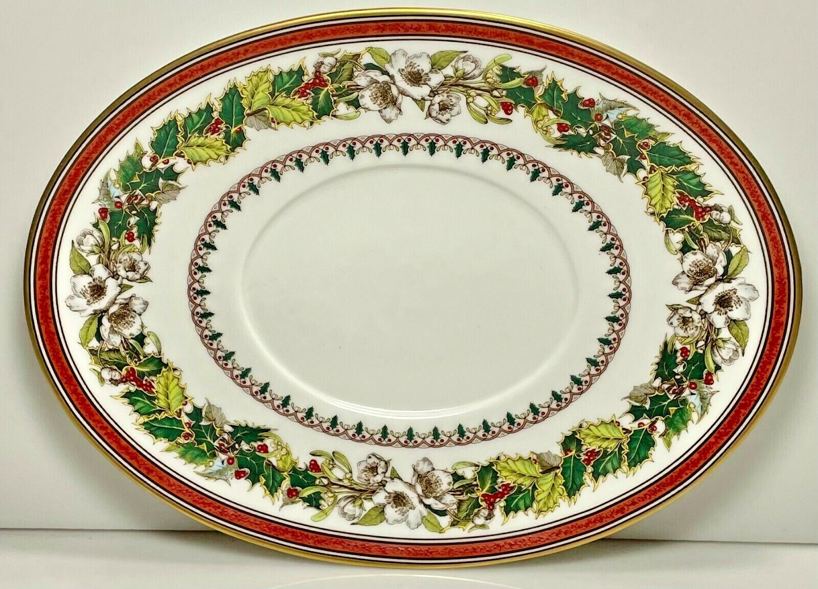 Spode Christmas Rose Gravy Boat Underplate0