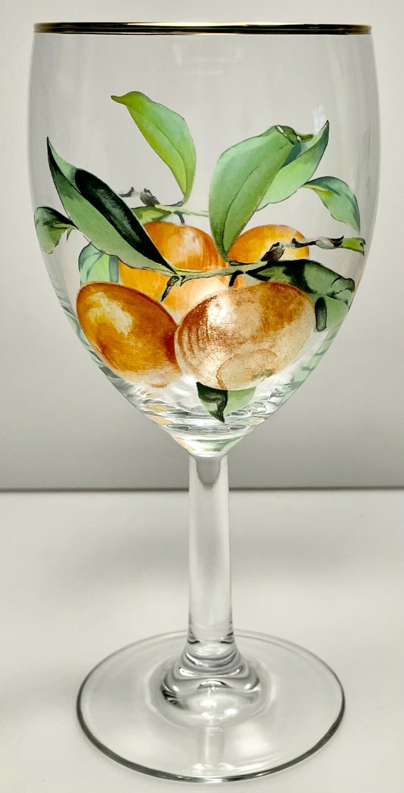 Royal Worcester Evesham Gold Wine Glass 8 Ounce 7 1/8" Orange1
