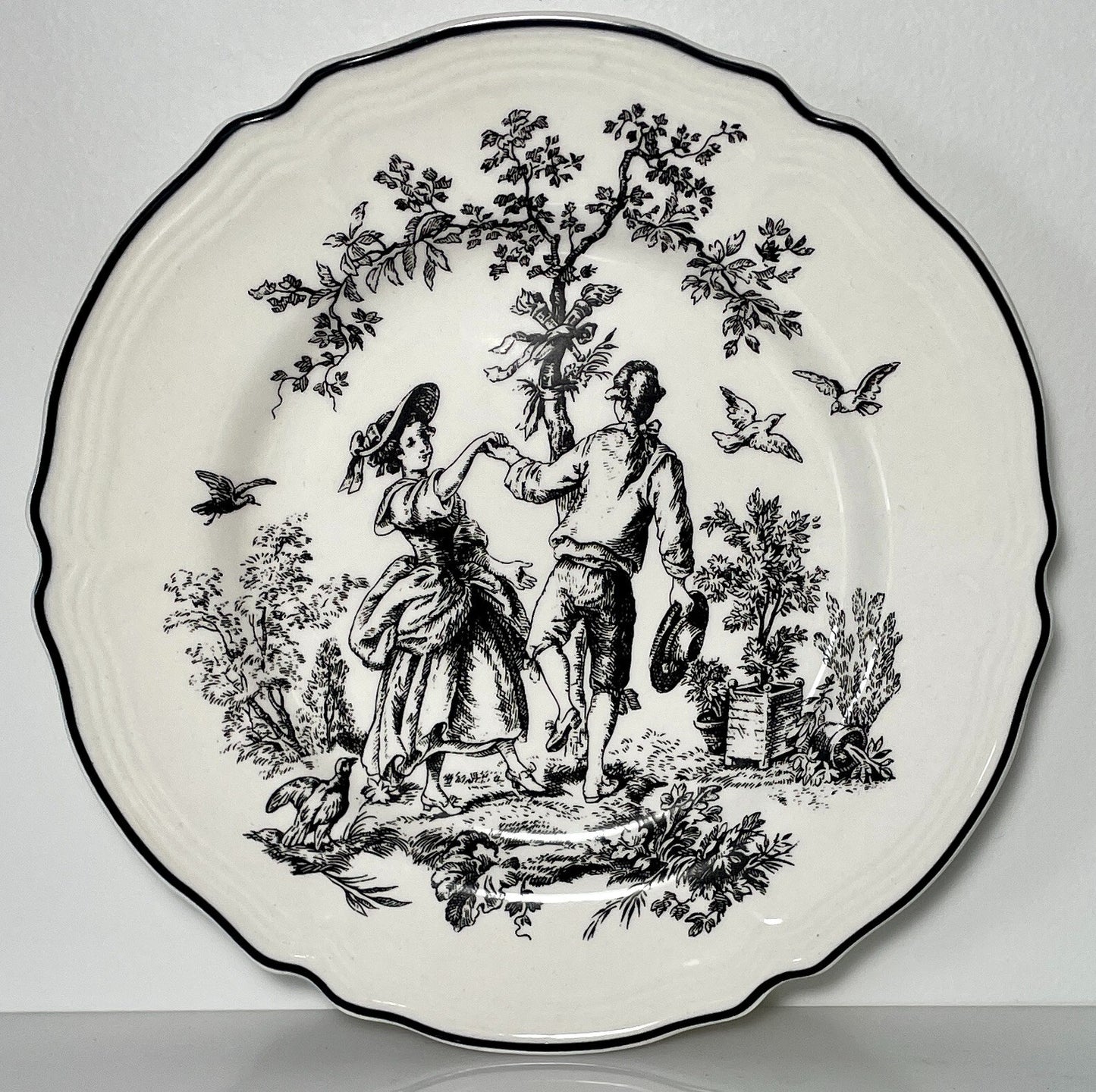 Tabletops Unlimited New England Toile People Dinner Plate Dancing 10 3/4"0