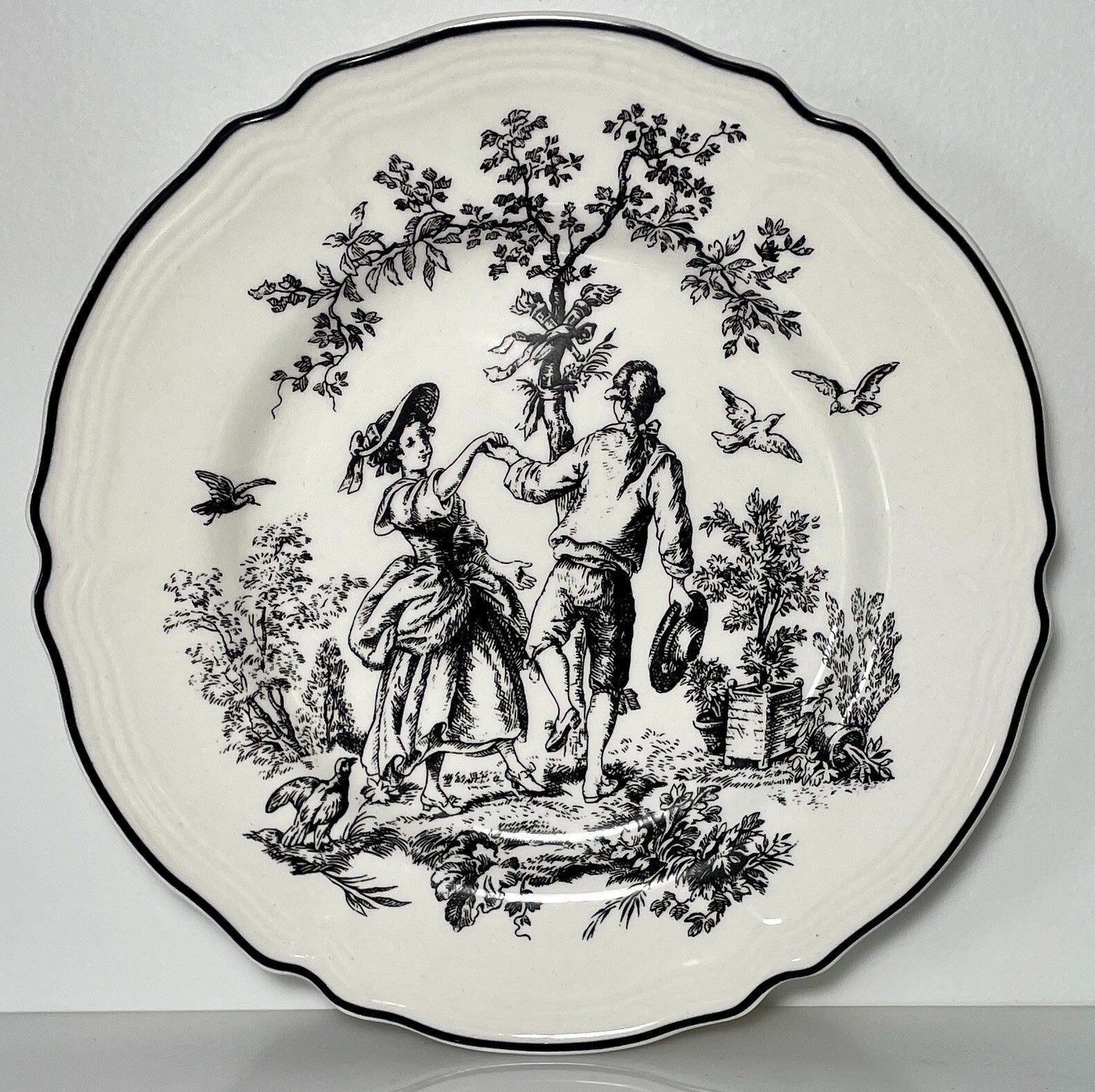 Tabletops Unlimited New England Toile People Dinner Plate Dancing 10 3/4"0