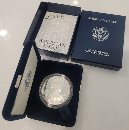 2003 W American Silver Eagle 1 Oz Proof Coin W Box & COA0