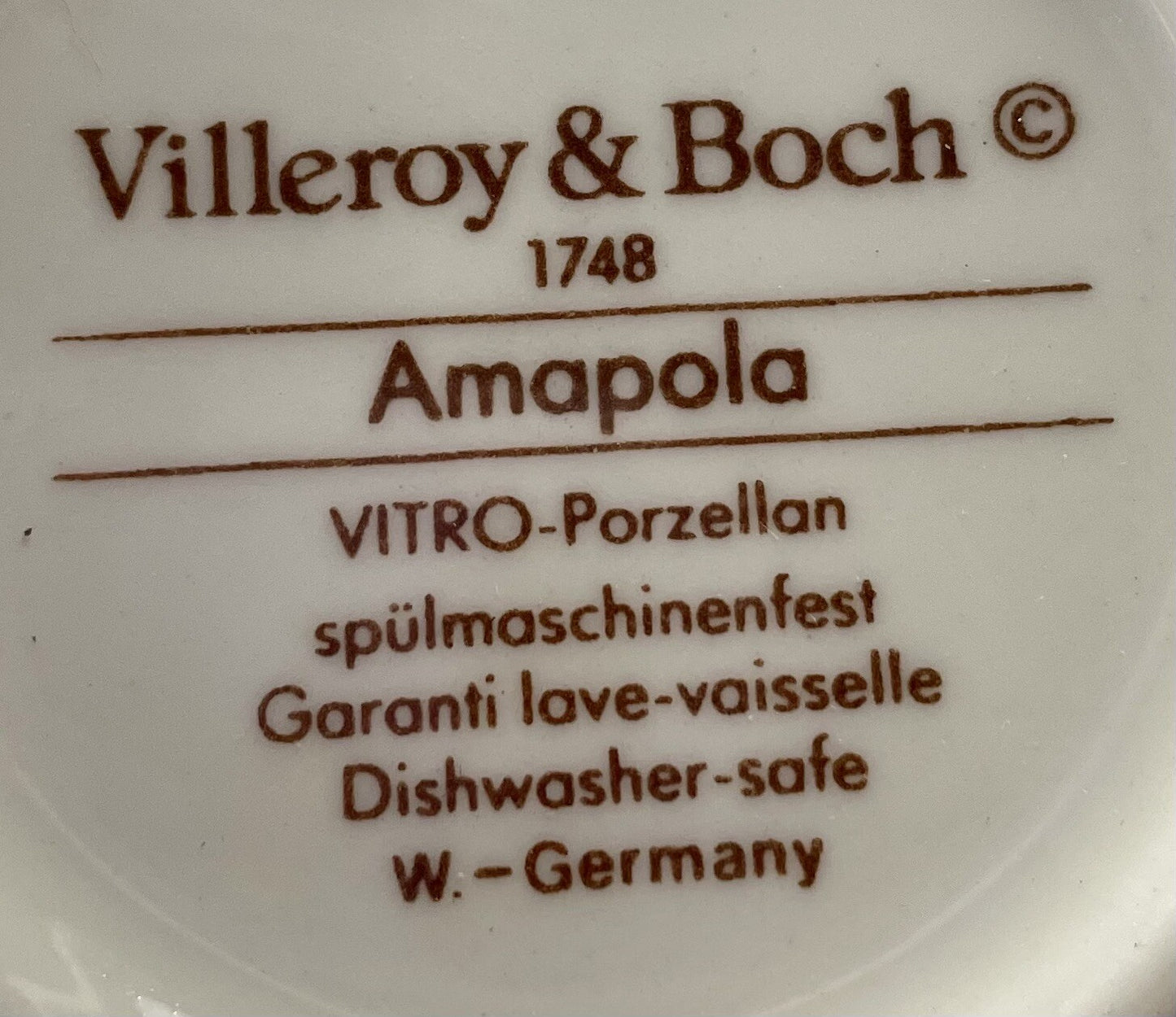 Villeroy & Boch Amapola Mug 3 1/2"2