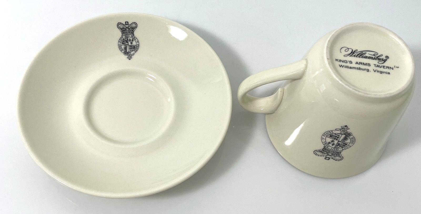 Homer Laughlin King's Arm Tavern Williamsburg Cup and Saucer Set2