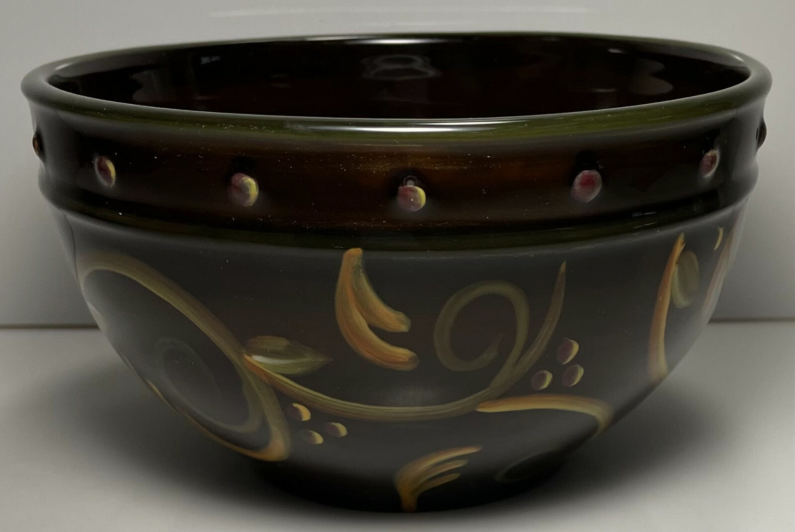 Demdaco Chocolate Berries Coupe Cereal Bowl 6 1/4"0