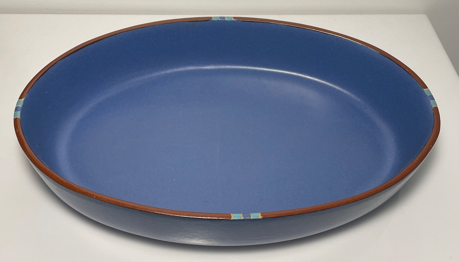 Dansk Mesa Sky Blue Oval Baker 15 1/2" Portugal1