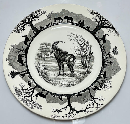 Wedgwood Kruger National Park Dinner Plate Sable Antelope 10 3/4" No Map0