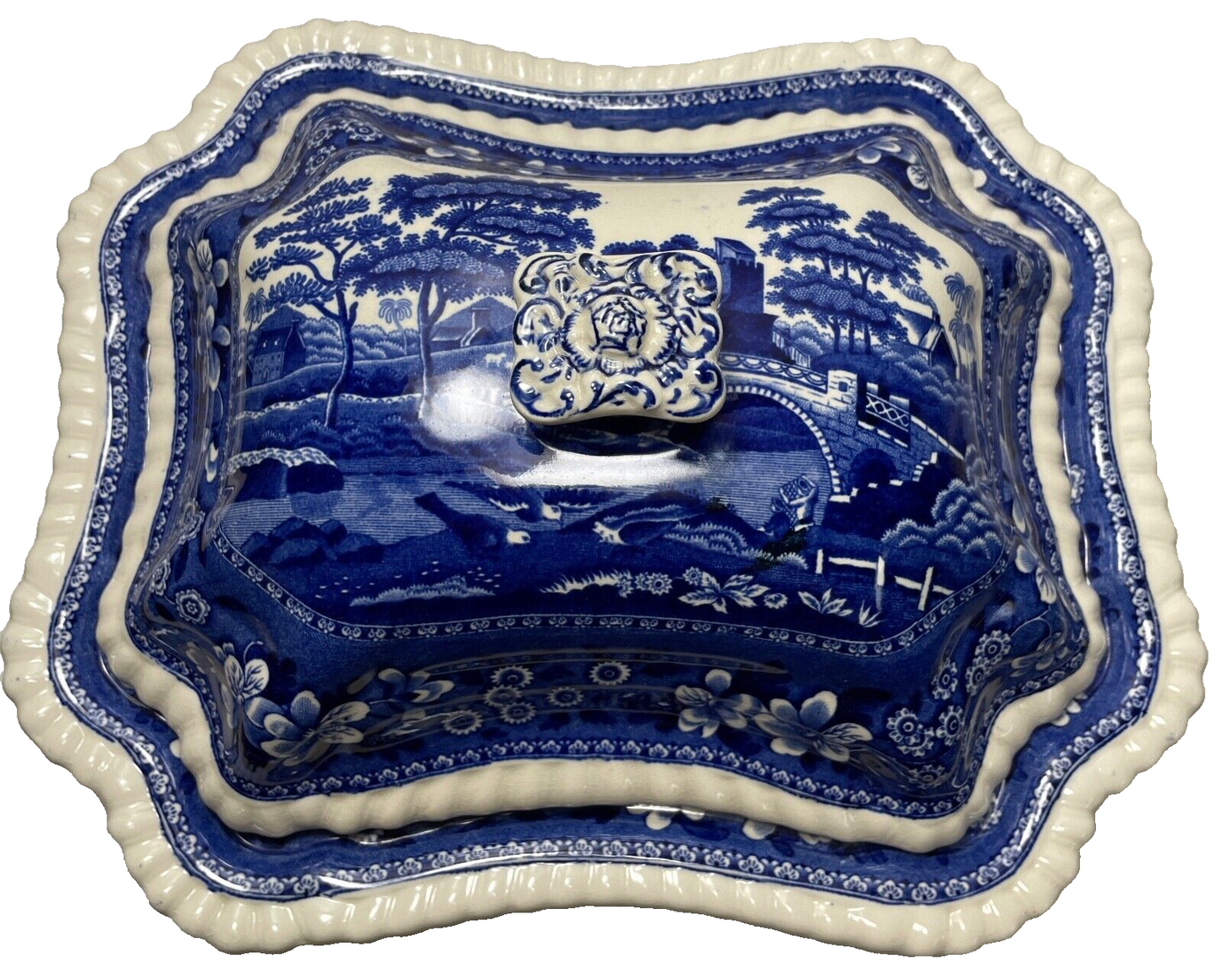 Spode Tower Blue Rectangular Covered Vegetable 10 7/81
