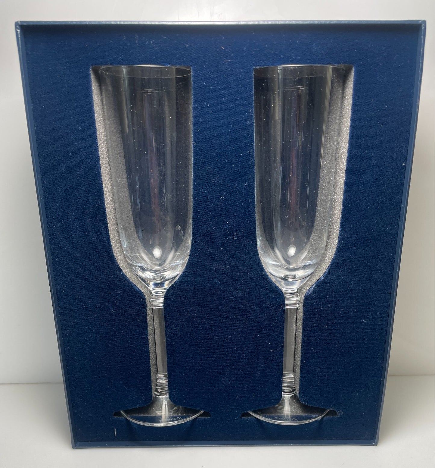 Tiffany & Co Hampton Champagne Flute 9" Set of 2 In Box0